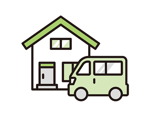 家と車のイラスト
